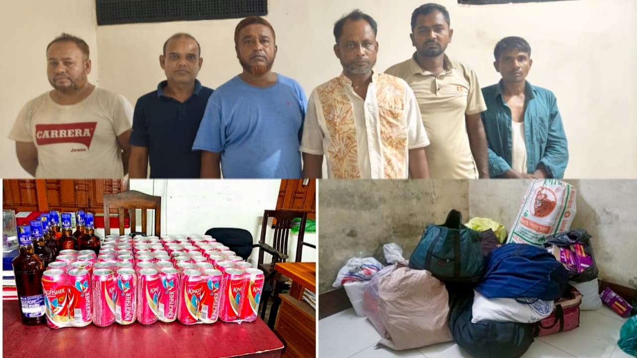 জৈন্তাপুরে পুলিশের পৃথক দুটি অভিযানে চকলেট মদসহ ৬ জন আটক