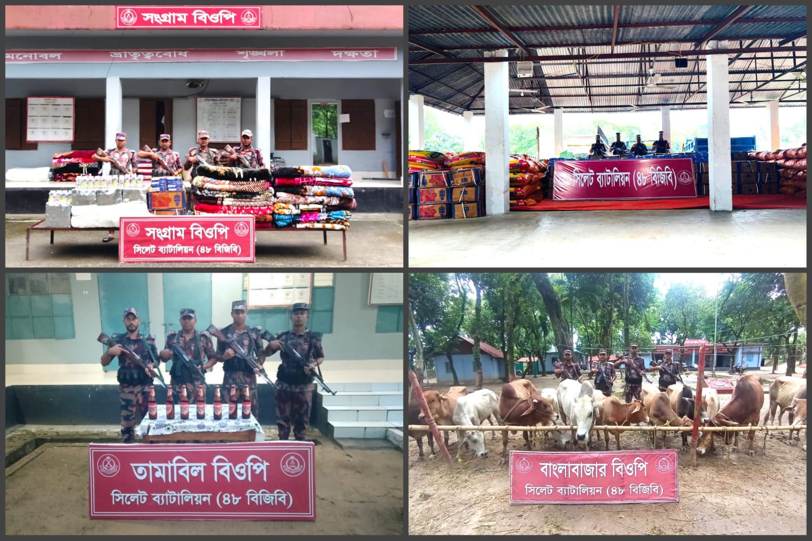 সিলেট সীমান্তে বিজিবির অভিযানে সাড়ে ৪ কোটি টাকার ভারতীয় চোরাই পন্য আটক