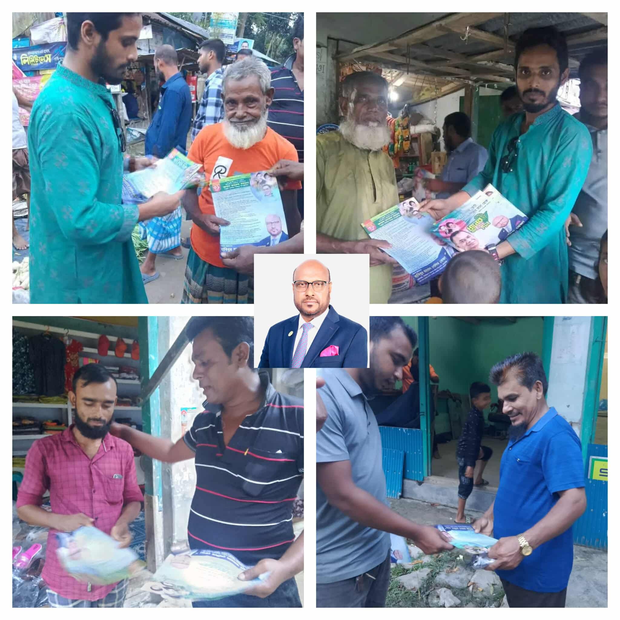 কাঠালিয়ায় সেলিম রেজার পক্ষ থেকে ৩১ দফার লিফলেট বিতরন