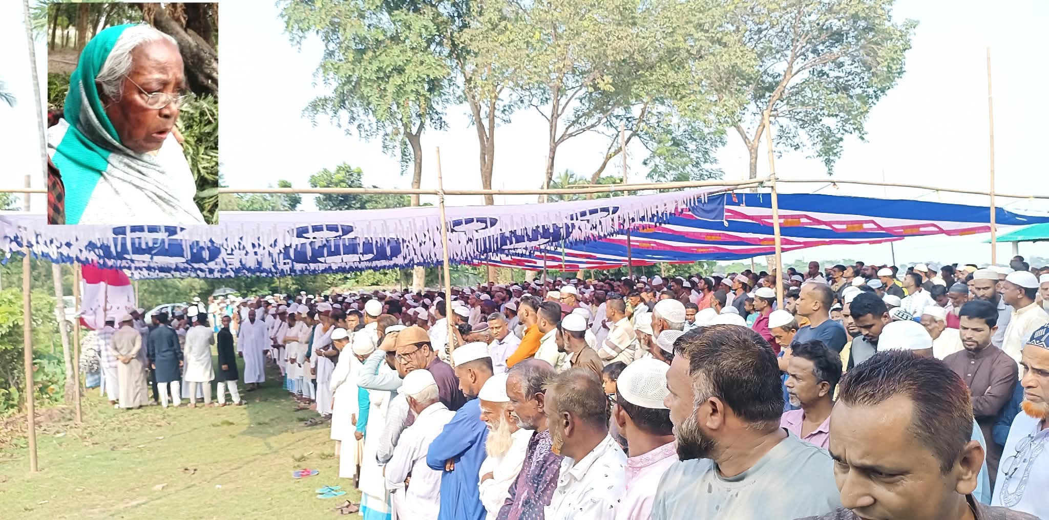 চেয়ারম্যান সুফি মিয়ার মা আয়মনা বিবির জানাজা সম্পন্ন, বিভিন্ন মহলের শোক